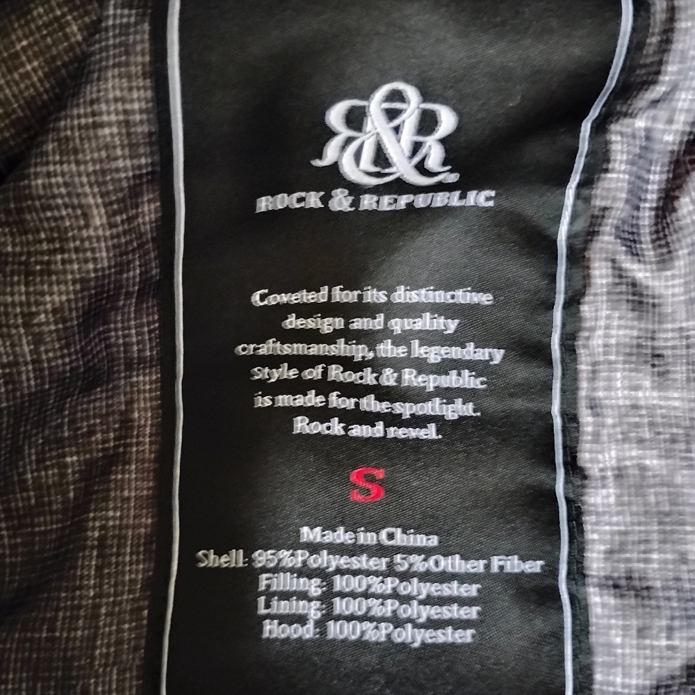 Rock & Republic Men's Black and Gray Jacket